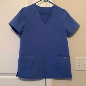 Figs Scrub Top. Size small. Ceil Blue.